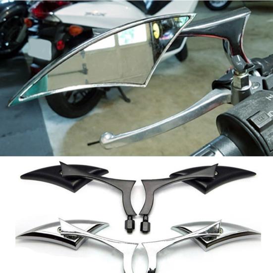 2Pcs 8/10mm Universal Aluminum Alloy Motorcycle Bar End Side Rearview Mirrors