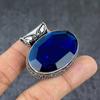 London Blue Topaz Ethnic 925 Sterling Silver Jewelry Pendant 1.58" C2F29