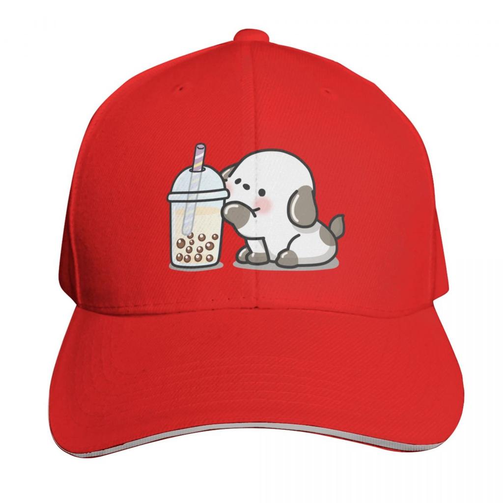 Little Puppy Loves Boba Tea Baseball Cap Dropshipping Designer Hat fishing caps Unisex tea Hat For Women Unisexs