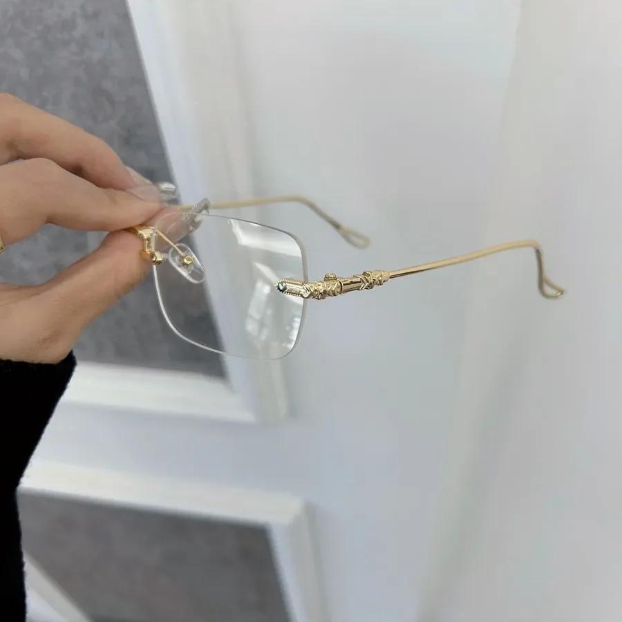 Модные Роскошные Прямоугольные Оправы для Очков Женские Мужские Прозрачные Прозрачные Брендовые Дизайнерские Оптические Прекрасные Безободковые Очки