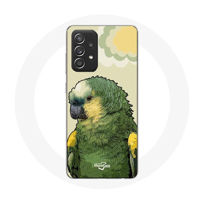 Case - Amazon - Samsung Galaxy A52 - Green - Flexible - Parrots Pattern