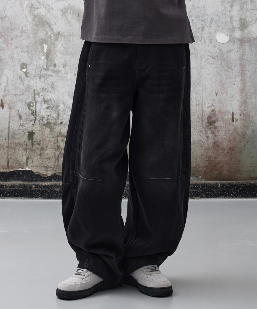 Age O.D. Vintage Elastic Waist Balloon Denim Pants [Black]