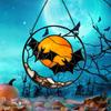 Витражная эмаль и металл Летучая мышь Луна Призрак Ловец солнца Оконная панель Настенные украшения Хэллоуин Ужас Домашние украшения