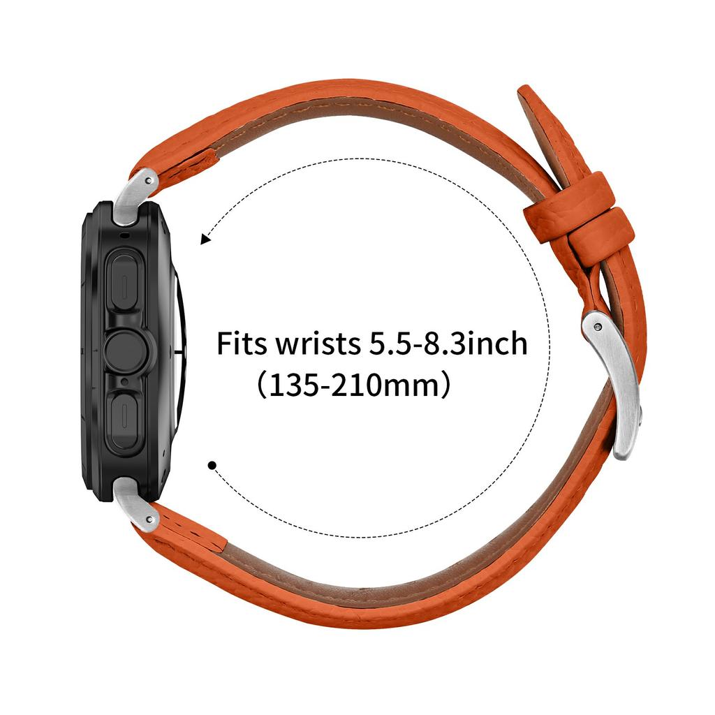 Для Samsung Galaxy Watch Ultra (2025) 47 мм/Watch Ultra 47 мм Ремешок из натуральной коровьей кожи с текстурой личи, остроконечный, с серебряной пряжкой