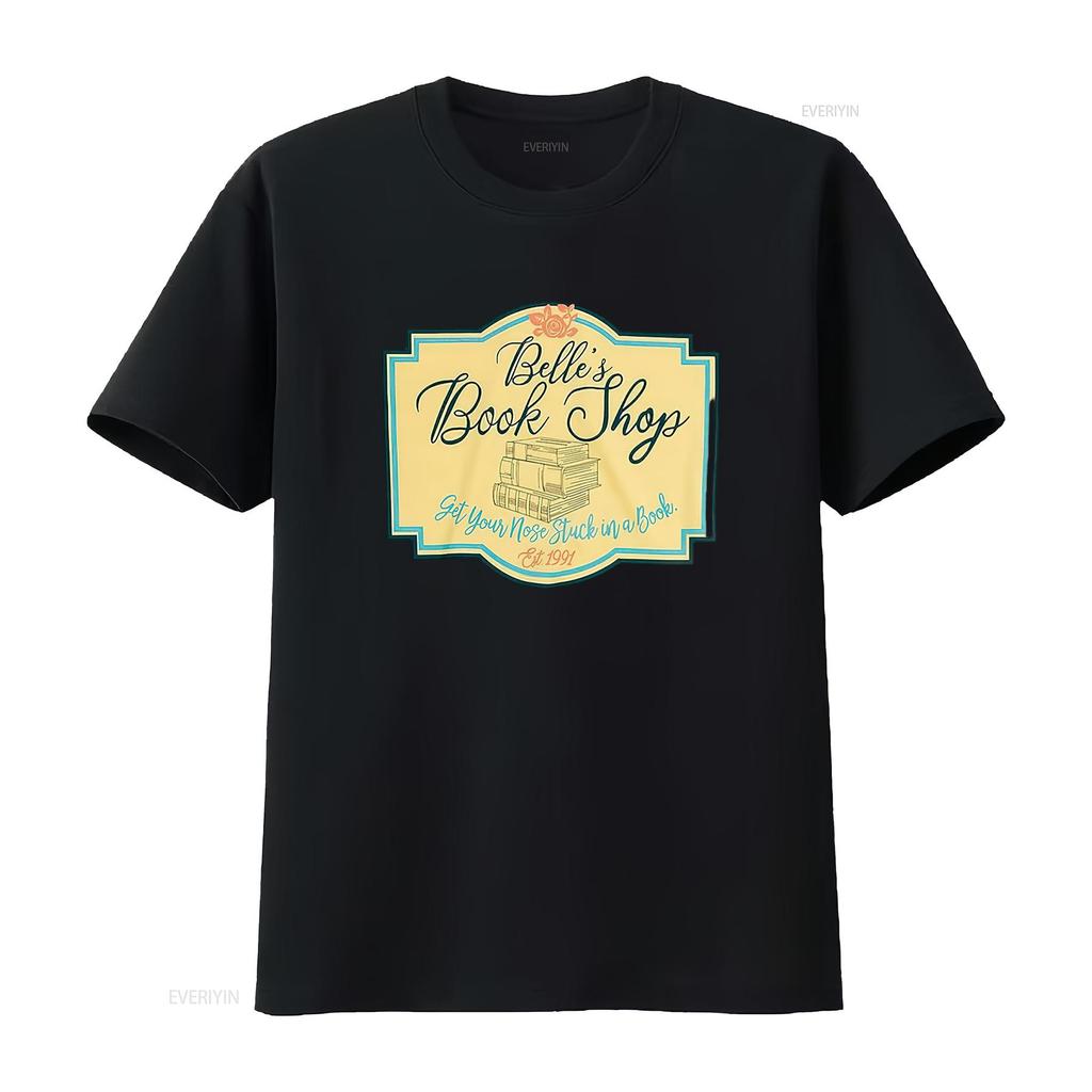 Women Belle S Book Shop T Shirt Princess Lover Tops Casual Magic Kingdom  vintage Washed Top For Everyday Wear Stretched
