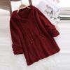 Женская мода осенне-зимний однотонный флисовый свитер с длинным рукавом и капюшоном