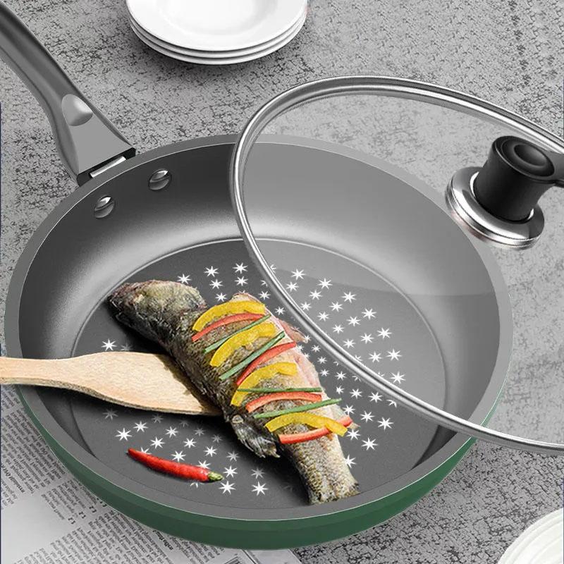 Stainless Steel Frying Pan Non-stick Home Honeycomb Pancake Omelet Pan Multi-functional Steak Wok