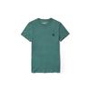 Casual Round Neck Embroidered Slim Fit Short Sleeve T-Shirt Men Tops Blue-Green A2EKJ-CL6
