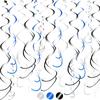 BEISHIDA Синие Синие Серебристые Спирали для Подвешивания Украшения для Вечеринки Пластиковая Гирлянда для Потолка, Подвесные Принадлежности для Дня Рождения, Набор из 30 шт.