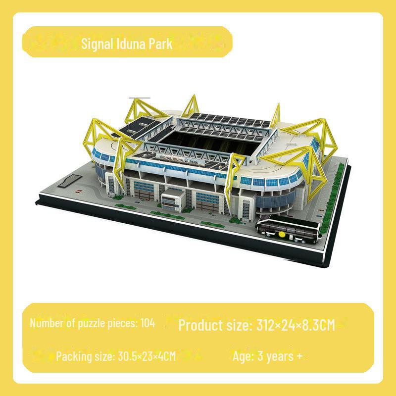 Реал Мадрид 3D Пазл Футбольное Поле Модель: Игрушка для сборки без клея и кубок Лиги чемпионов - идеальный подарок на день рождения для мужчин