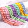 25pcs/pack 17*23mm Macaron Color Twist Chain Beads Buckle For Diy Fashion Necklace Phone Bag Chain Jewelry Making Decorative Accessories