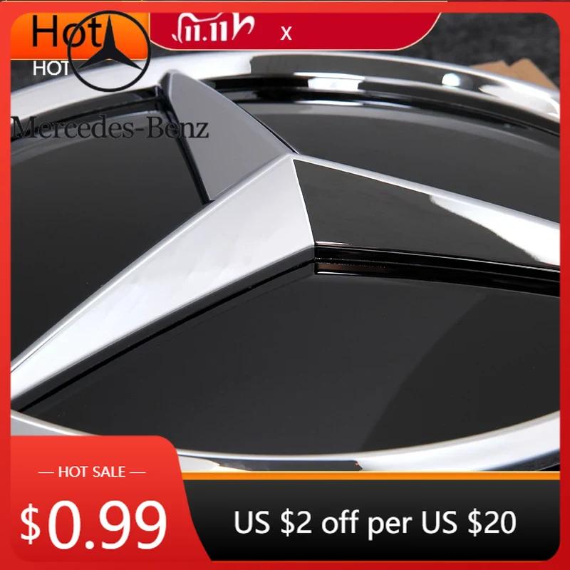Автомобильная наклейка 2025 Горячая Для Mercedes Benz Хромированная Серебристая и Глянцевая Черная Звезда Передней Решетки Эмблема Подсвечиваемый Логотип Для Mercedes Be