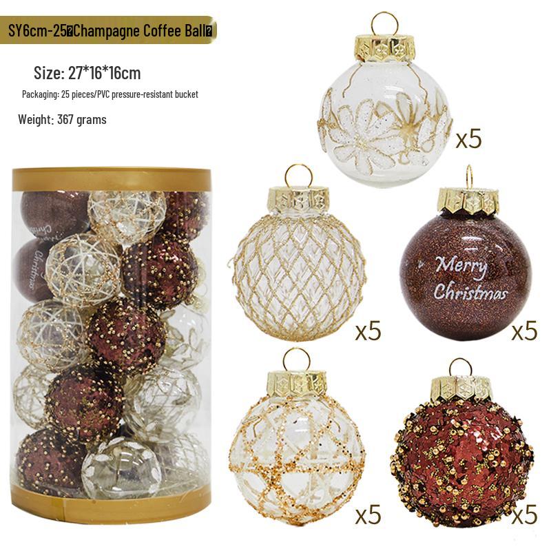 42pcs Electroplated Shiny Christmas Tree Baubles - Creative Hanging Ornaments for Festive Decoration