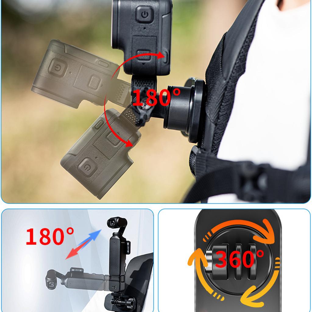 Compatible with DJI Action 5pro/POCKET3 Sport Camera Magnetic Backpack Clip