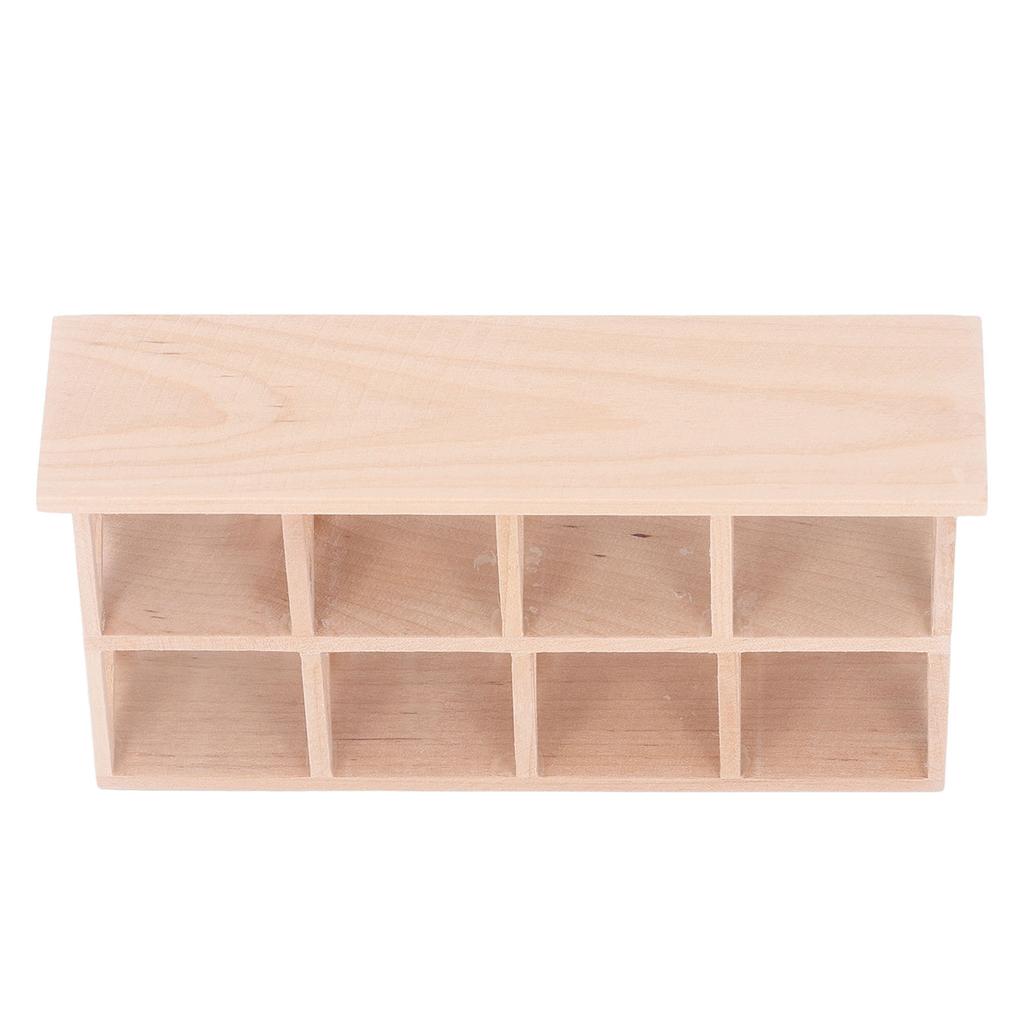 1: 12 Scale Dollhouse Wood Storage Rack Dollhouse Miniature Display Bookshelf for Dining Room