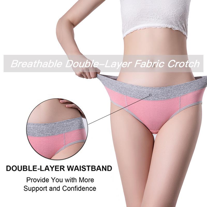 Plus Size 5XL Color-Block Hip-Lifting Mid-Rise Triangle Cotton Women's Underwear
