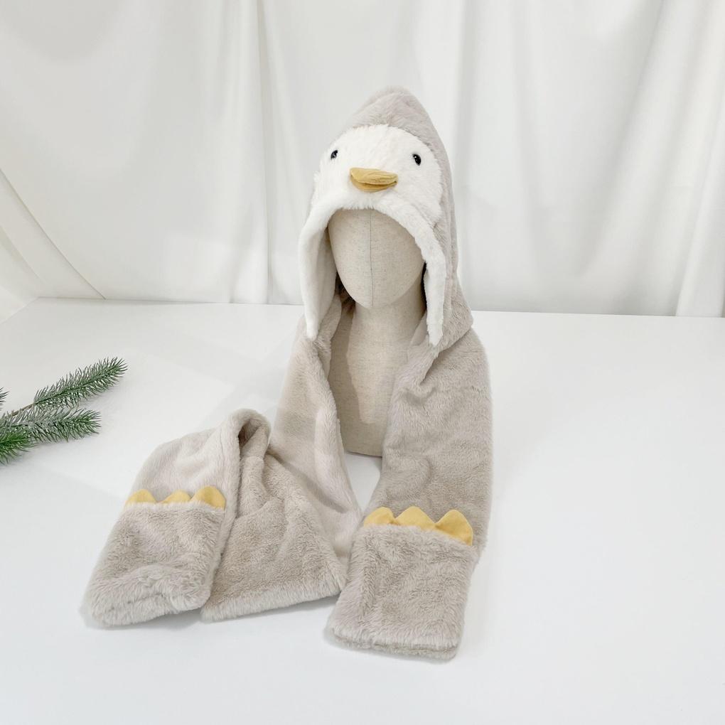 Унисекс Повседневная Шапка-ушанка с капюшоном из искусственного меха пингвина