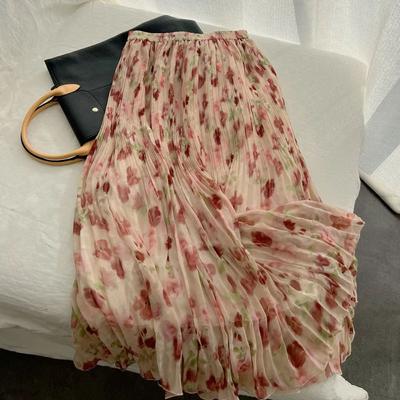 Юбка до половины тела, женская летняя повседневная универсальная эластичная женская юбка, свободная удобная плиссированная юбка большого размера