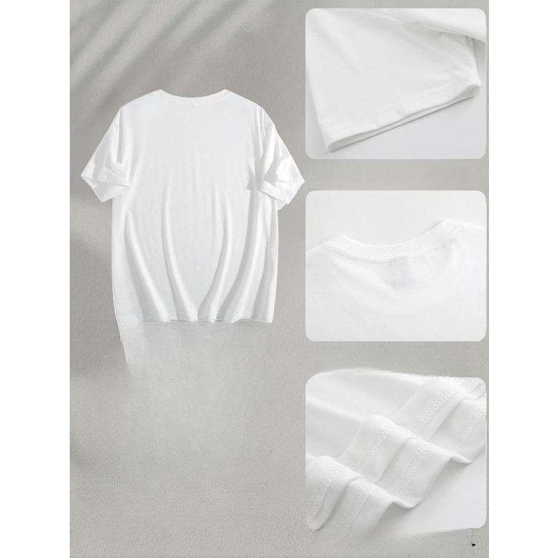 European Size Fashionable Anime Print Round-Neck Short-Sleeve Shirt, , Loose Casual Fit, Breathable And Comfortable, Suitable for All Seasons