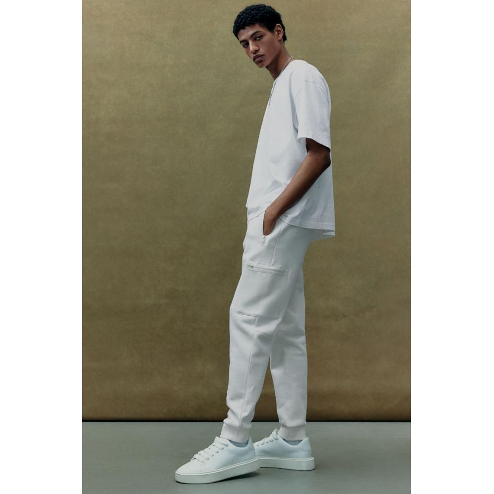 Хлопковая футболка свободного покроя HM, белая