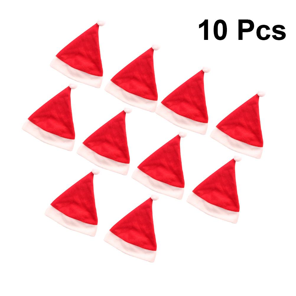 10Pcs Christmas Mini Hats Cute Decorations for Holiday Party Home Restaurant Decoration Supplies Chic Gift Accessories