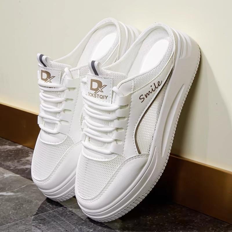 Кеды 2025 новые универсальные и удобные летние спортивные взрыв дышащие нишевые с юбкой ленивые маленькие белые туфли