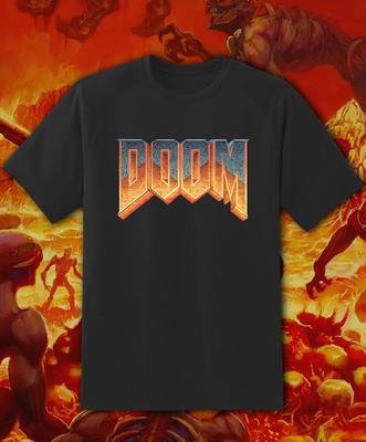 Видеоигра Doom Ретро Аркадная игра 100% Хлопок Футболка Мужские Футболки Топ Быстрая Доставка!