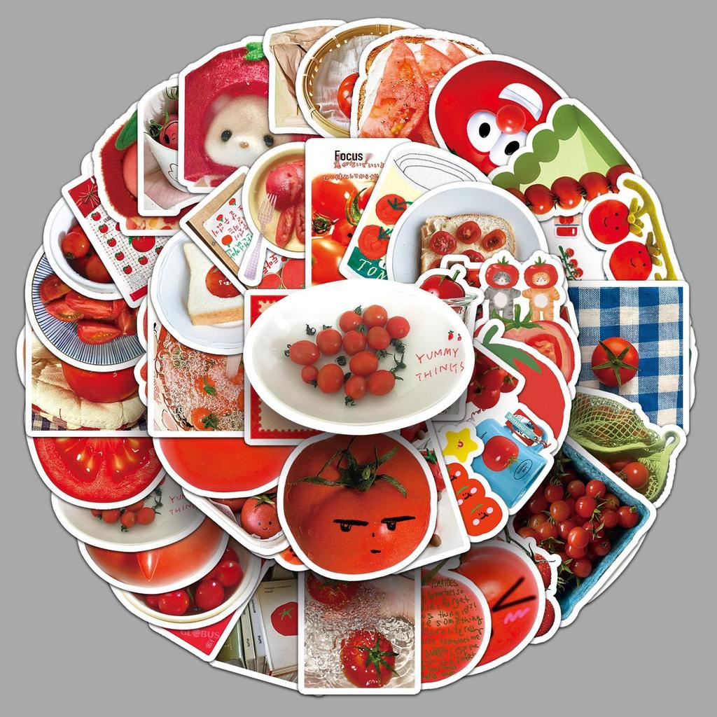 50 шт. Креативные наклейки с помидорами: Мультяшные фрукты для DIY чехлов для телефонов и украшения компьютера