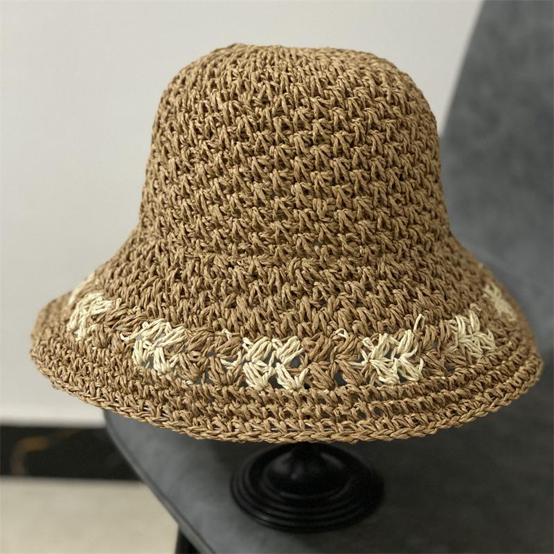 Путешествия отпуск регулируемая соломенная шляпа плетеная универсальная поколение лето карнизы вдоль цветы защита от солнца козырек новый женский