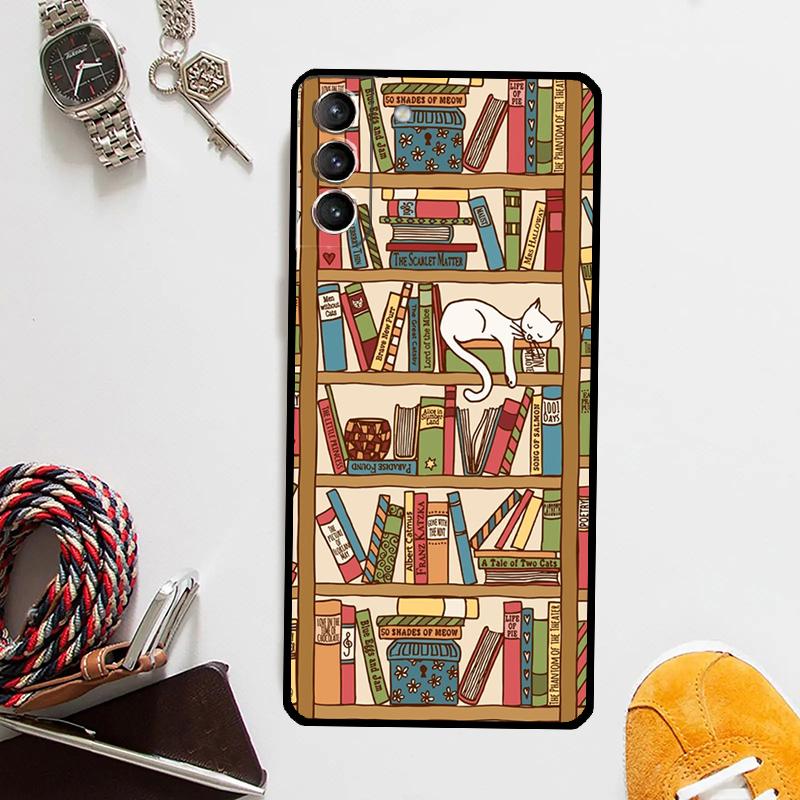 Иллюстрация 'Читать книги' Чехол для Samsung Galaxy S25 Ultra S20 S21 S22 S23 Plus S24 Ultra S9 S10 S25 FE Чехол Coque