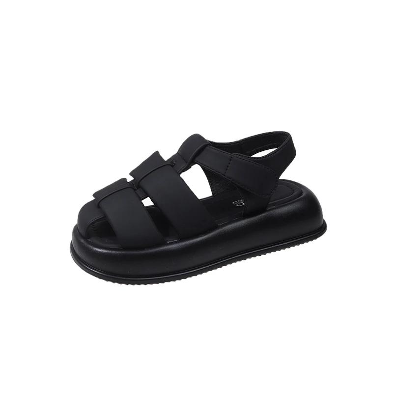 Fashion 2024 Hot Sale Women's Shoes Buckle Strap Women's Sandals Fashion Solid Casual Sandals Women Summer Slingbacks Toe Cap Sandals
