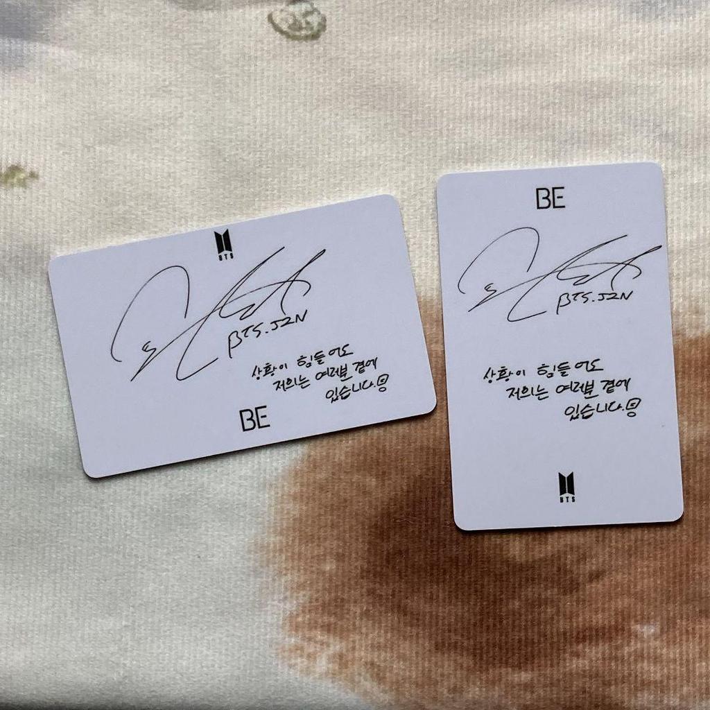 [USED] Korean Jin BTS BE Unreleased Lucky Drop Limited Edition Trading Cards (2 Pieces)
