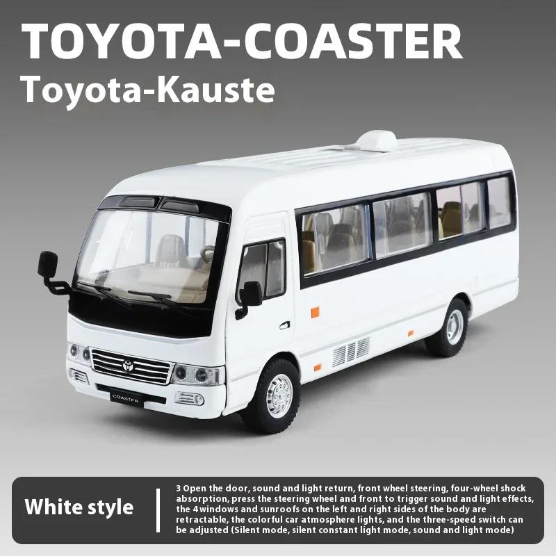 1/24 Toyota Coaster Средний Бизнес Автобус Литой Сплав Модель Машины Моделирование Бутик Книжный Шкаф Украшения Модный Орнамент Подарок Мальчик