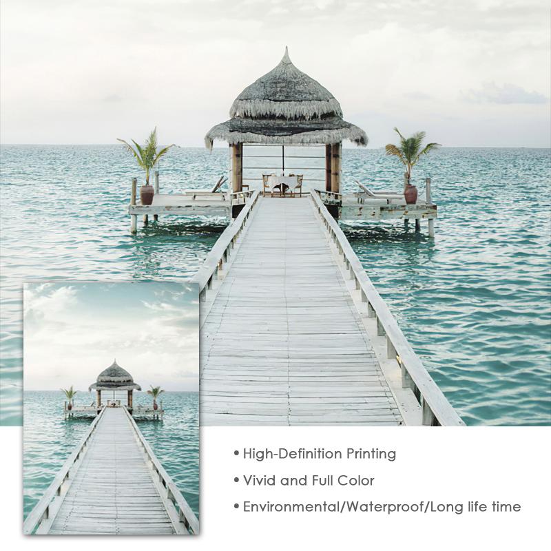 Современный небольшой свежий пейзажный постер, украшение, картина, чайка, кокосовая пальма, морская черепаха, природный пейзаж, настенная картина для гостиной