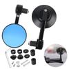 Motorcycle Rearview Mirrors Handle Bar End Side Mirror Anti-glare For 7/8" 22mm Handlebar Wide Angle 360° Rotating 1 Pair Blue Glass