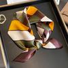 Korean Version of New Summer Contrasting Mulberry Silk Silk Small Square Scarf Scarf for Women High-end Temperament Scarf for Neck Protection