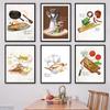 Modern Watercolor Kitchen Tools Seasoning Canvas Painting Nordic Posters And Prints Wall Art Pictures For Dining Room Home Decor