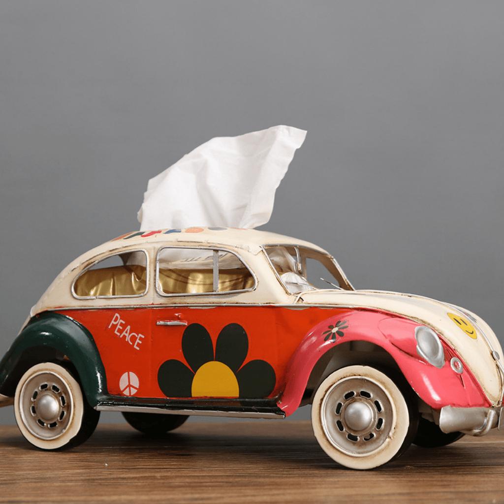 Креативная винтажная коробка для салфеток в американском стиле для автобуса, декоративный элемент для гостиной, служащий держателем салфеток и украшением для автомобиля.