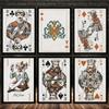 Vintage Poker Ace of Hearts Playing Cards Canvas Painting Queen And King Wall Art Pictures Room Home Club Bar Pub Decor Unframed