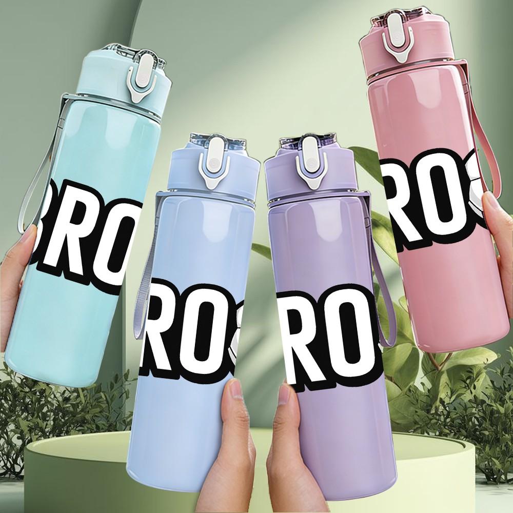 1PC Bro Soccer Football Sport Print 750ml Color Plastic Sports Water Bottle Leakproof Flip Straw Lid Suitable for Sports Office Home Use