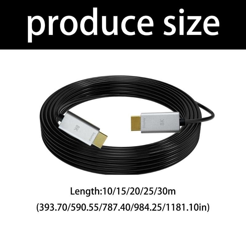 8K HDTV Cable Fiber Optically HDTV Cable 2.1 Support 8K@60Hz Dynamic 48Gbps Fast Speed Long Cable for Laptop PC