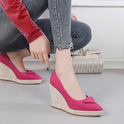 2025 Весна Лето Модные женские туфли для вечеринок Брендовые женские туфли-лодочки с острым носком на танкетке на высоком каблуке Черный Розовый Большой размер 42