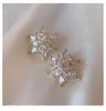 Luxury Cubic Zirconia Snowflake Earrings for Women Fashion Flower Shaped Jewelry Shiny Wedding Party Earring