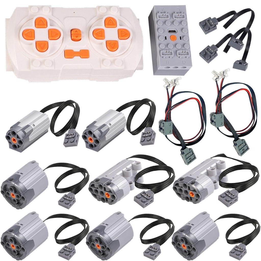 Cross-border Motor Building Blocks: Power Set with Remote Control, Receiver, and Lithium Battery