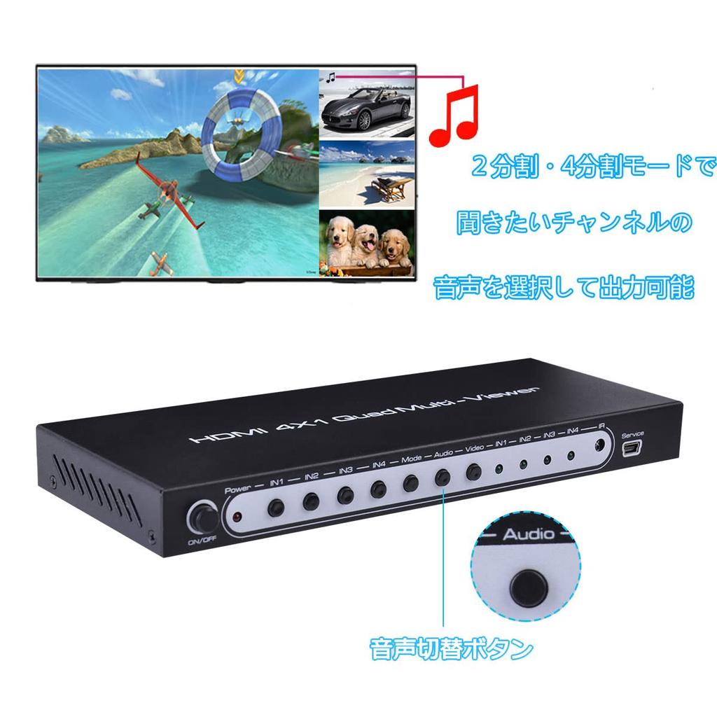 HDMI-экран 4 1080P Аудиоканал RS232 для инженеров и сплиттер ES-Tune, Входы/1 Выход, Совместимый, 6-режимный сплиттер, Переключение, Управление, Мониторинг.