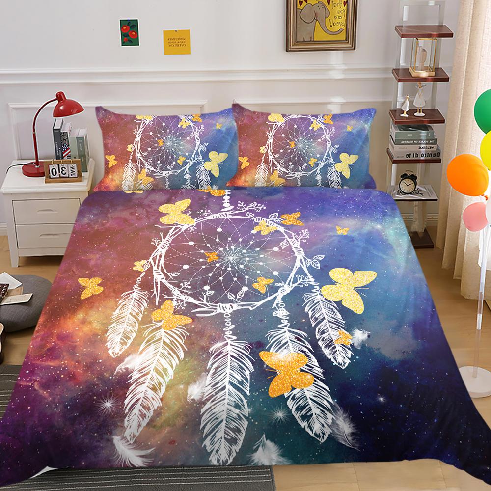 Duvet Cover King Bedding Set Dreamcatcher Cute Bedspreeds Adults Teen Single Size Polyester Bedding Cover Suit