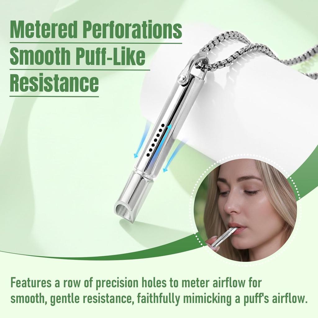 Breathing Necklace with Cotton Core, Breathe Free Necklace for Stress Relief, Meditation & Relaxation, Anxiety Necklace Mindful Breathefree Calm Tool