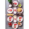 14 Piece 6 Person Stackable Pomegranate Pattern Breakfast Set New Year Handmade Special Design Breakfast Set