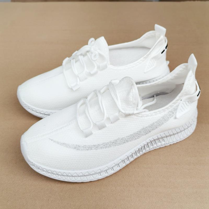 Кроссовки Мужские Новые Дышащие Популярные Весенние и Осенние Кроссовки Летающее Плетение Повседневная Сетчатая Обувь