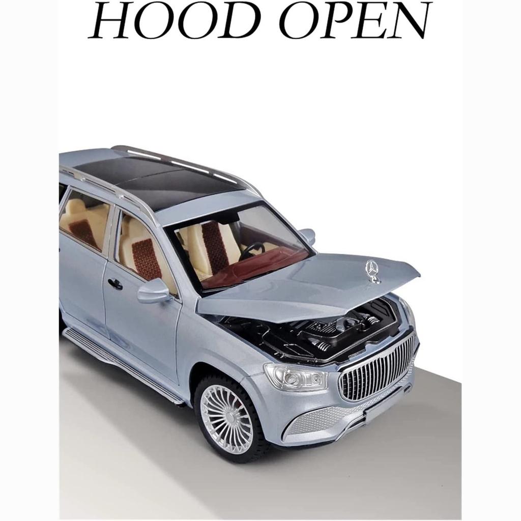 1:24-масштабная металлическая модель автомобиля GLS600, модели автомобилей из литого сплава, 6 дверей можно открыть с помощью звуковых и световых игрушек для детского орнамента